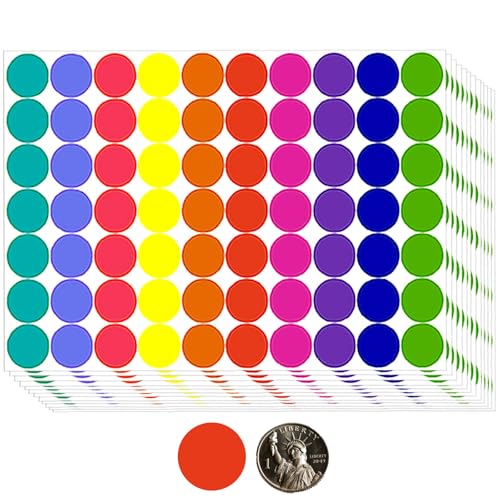 1400 PCS Colored Dot Stickers Round Color Coding Labels Circle Dots Labels Stickers Polka Circle Dot Stickers Label Sticker for 
