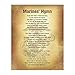 Marine Corp Hymn- Song Wall Art w/Logo Silhouette- 8 x 10" Wall Decor- Ready To Frame- Distressed Parchment Replica Print. Home Decor-Office Decor. Perfect for All Marines & Family.