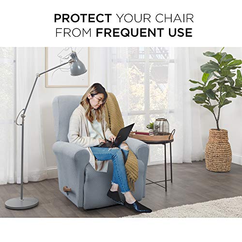 Maytex Pixel Slipcover, Recliner, Steel Blue #TOP1