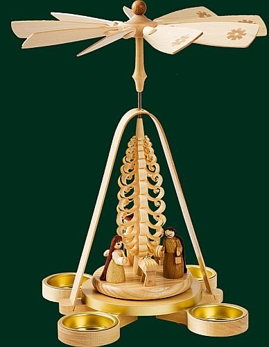 クリスマスピラミッド キリスト誕生 1段 高さ35 cm ナチュラル ティー