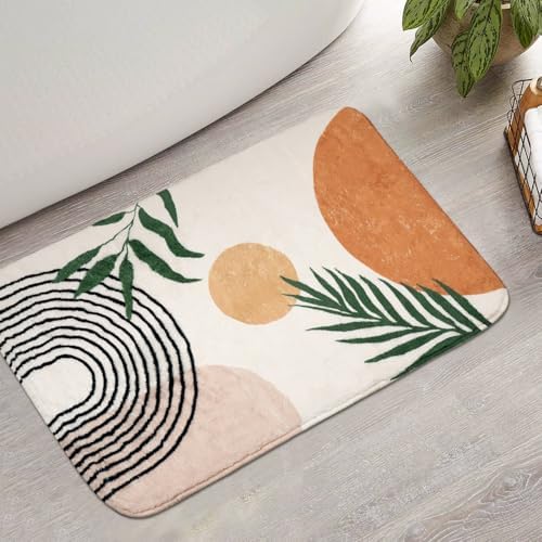 TRUEDAYS Boho Absorbent Bath Mat with Non Slip Backing