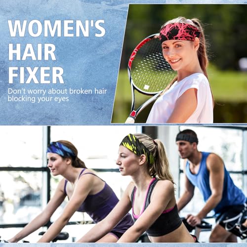 Image of Lyrow 12 Pcs Headbands for Men Running Headband Mens Sweat Bands Headbands for Tennis Athletic Cycling Basketball Yoga Workout Outdoor Sports Gym Jogging Exercise