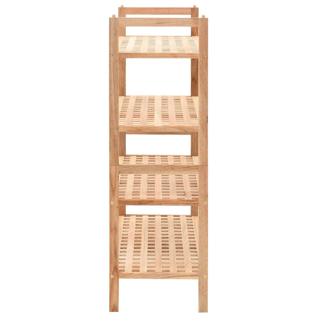 Schuhregal Walnuss stapelbar L x B x H : 69x26x81 cm Schuhablage mit 4 Ablagen für ca. 12 Paar Schuhe Holz Schuhrschrank zum aufeinander Stellen aus Nuss, Natur