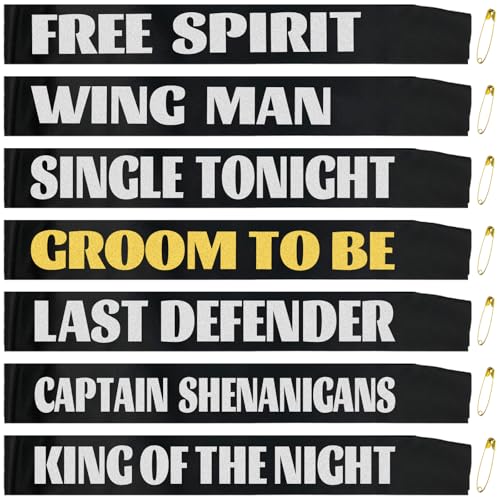 7Pcs Funny Bachelor Party Sashes, Groom to Be/Team Groom/Groomsmen Sash