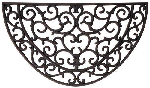 Esschert Design Rubber Doormat - Half Round, Black, 40 x 60cm