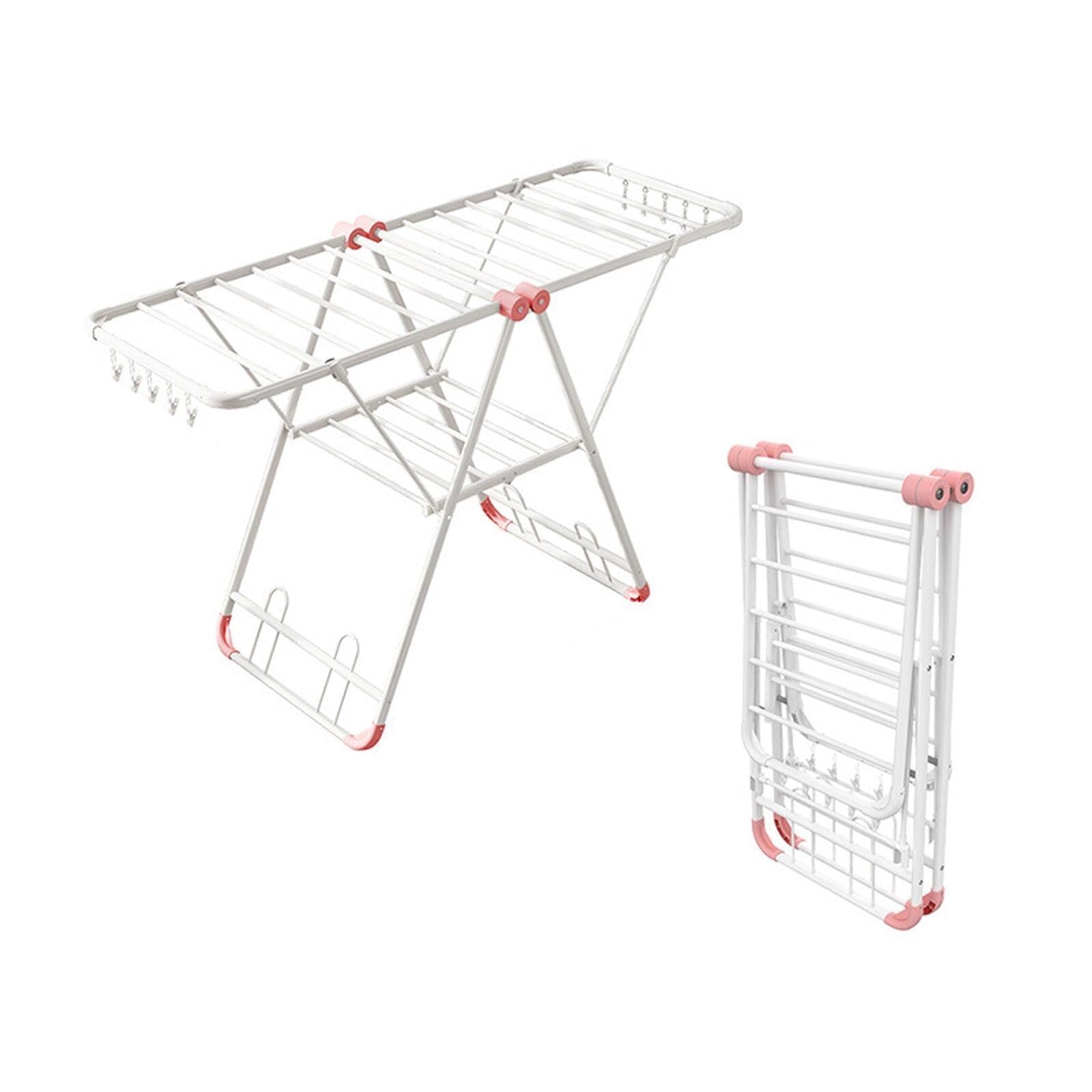 Faltbarer Wäscheständer, 2 Ebenen, leichter Aluminium-Trockenständer für den Innen- und Außenbereich, platzsparendes, freistehendes Design (130 cm)