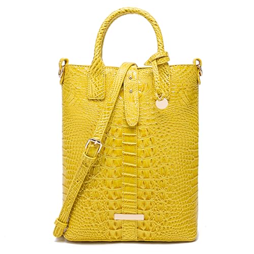 Cartera tote para mujer de cuero vegano con diseño cocodrilo miniatura 1