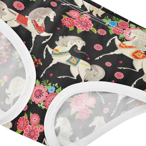 Girls' Cotton Underwear Cute Pattern Kids Soft Breathable Comfort Cool Brief for 2-8 Years2