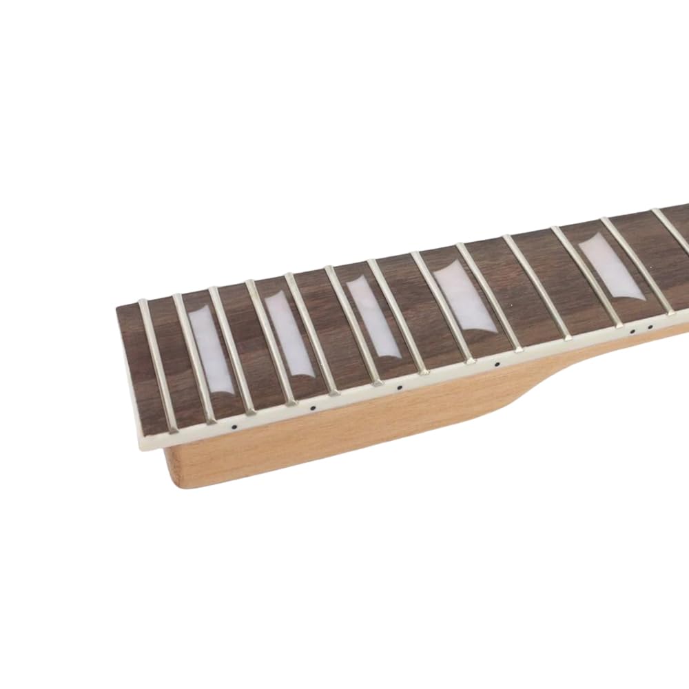 Lewa ręka Wymiana szyi gitary elektrycznej 22 progi 63 cm mahoń + palisander standardowa nakrętka wykwintne wkładki ze śrubą do wiązania na pięcie (1)