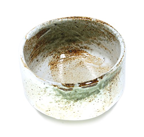 Mino Ware Japanese Handcrafted Matcha Tea Bowl Beige, Matcha Tea Cup Ceremony, Authentic Pottery, Yuki Shino Chawan #TOP1