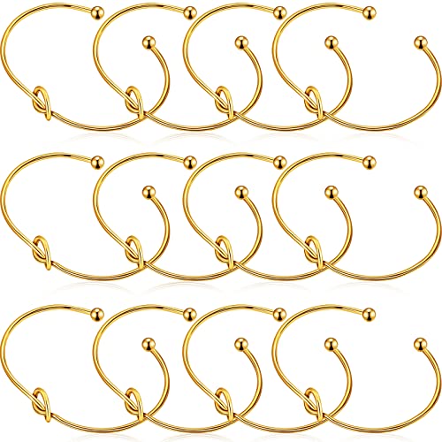 Hicarer 12 Pieces Love Knot Bracelets Knot Cuff Bangle Bracelets Bridesmaid Bangle for Women