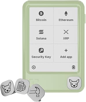 Ledger Nano Gen5 Secure Crypto Wallet Touchscreen Signer in Matcha Green + Playful Badges Pack1
