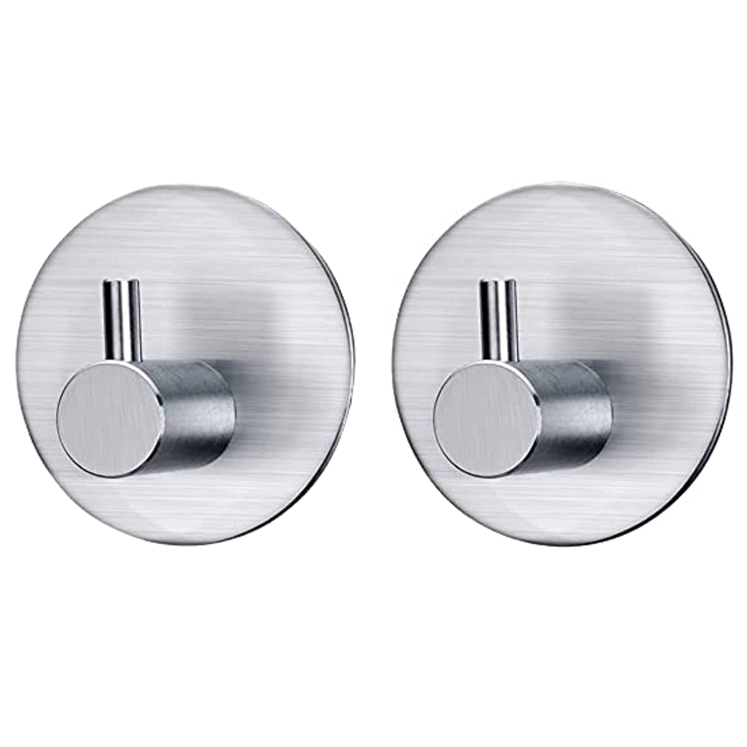 JIALTO 2 Pcs Heavy Duty Stainless Steel SUS 304 Adhesive Wall Hooks - Multipurpose, Waterproof, and Stylish Hooks for Bathroom, Kitchen, and More