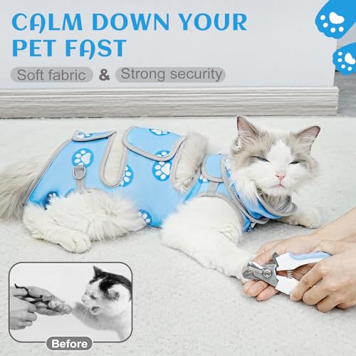 Image of Supet Cat Grooming Hammock, Soft Fabric Nail Clipper Hammock, Self-Adhesive Wrap for Cutting Nails, Quickly Calm Down for Medicine, Teeth Brushing, Ear Cleaning