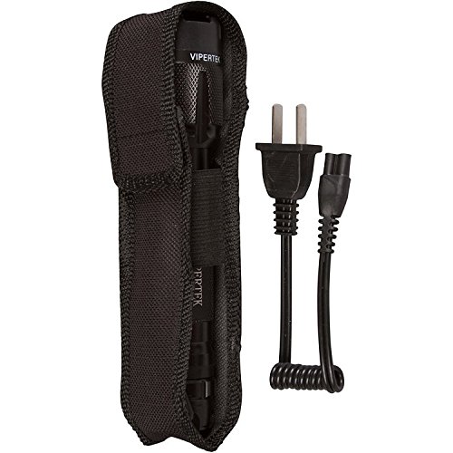 Vipertek Vts-T03 - Aluminum Series 59 Billion Heavy Duty Stun Gun - Rechargeable With Led Tactical Flashlight, Black #TOP3