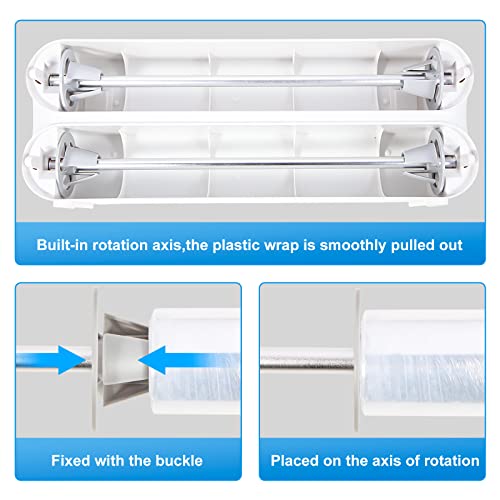 3 In 1 Foil And Plastic Wrap Organizer，Magnetic Plastic Wrap Dispenser With Cutter，Aluminum Foil Organization And Storage #TOP4