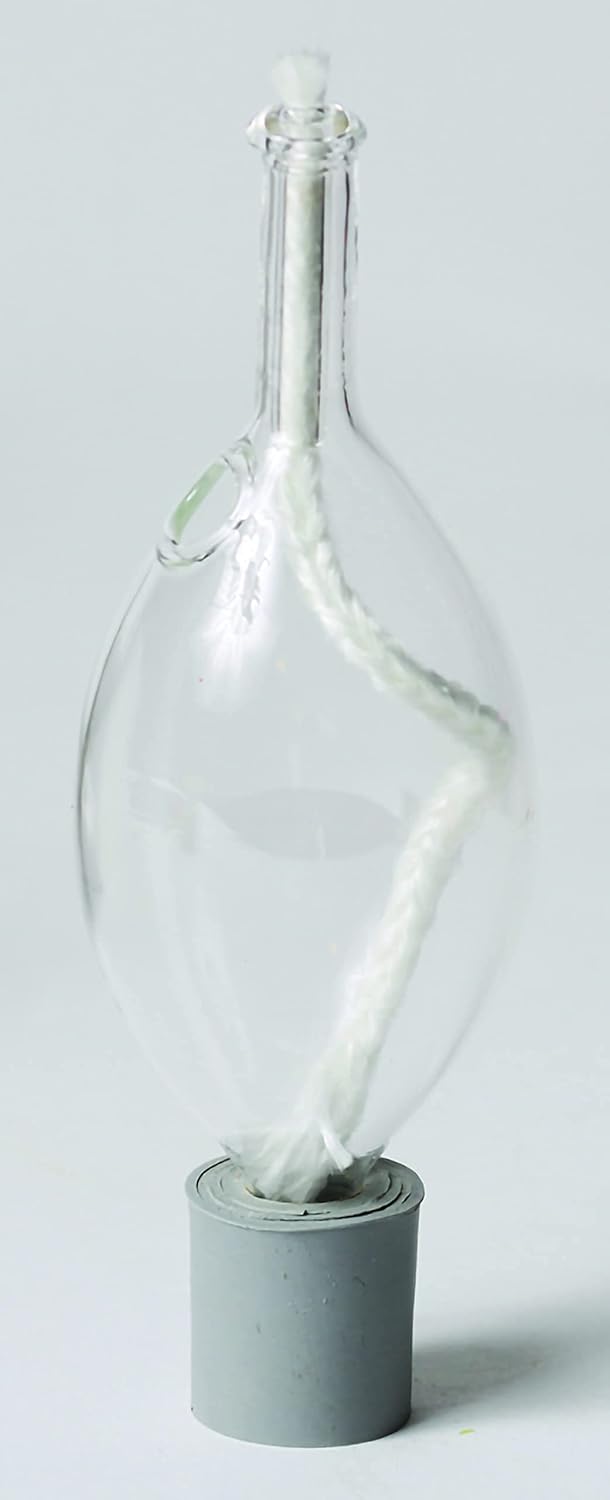 Glass Paraffin Shabbat Candle Holder Cup and Wick – Tear Drop Shape, 2 Pack – Pretty and Elegant Design – Fits Standard Candlesticks - for Paraffin Lamp Oil - No Mess Refill - Ner Mitzvah