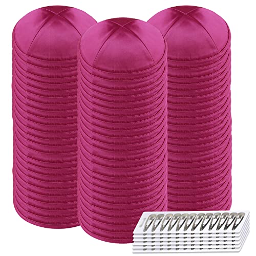 Image of Zion Judaica Deluxe Satin Kippah Yarmulkes for Kids Teens & Adults Skullcaps 6.25 inch Multi-Color Options 4 Panel Design