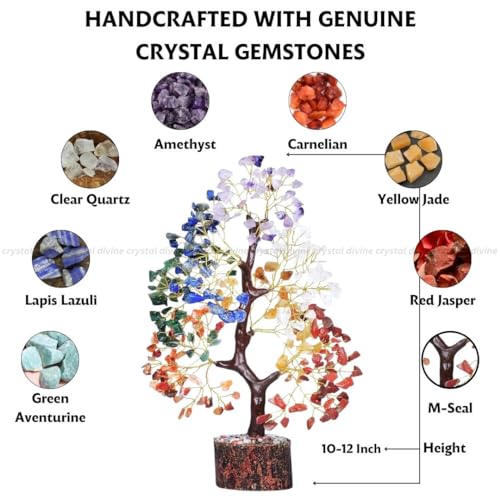 Seven Chakra Crystal Tree Handmade Home Decor Items Crystal Bonsai Tree Showpiece for Home Decor Vastu Gift Items