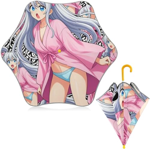 Paraguas infantiles de anime reflectantes y resistentes al viento para viajes escolares