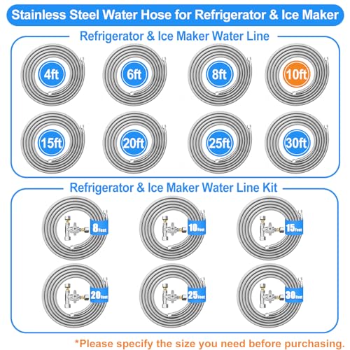 Línea de agua para refrigerador, acero inoxidable y PEX miniatura 6