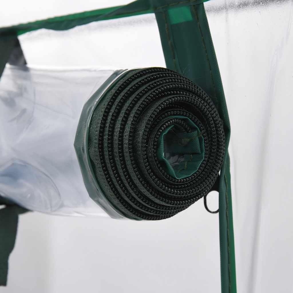 Serra per piante, 102 x 52 x 150 cm, con telaio tubolare in acciaio e copertura in PVC, porta arrotolabile con cerniera per la circolazione dell'aria, ideale per balconi, terrazze e piccoli giardini