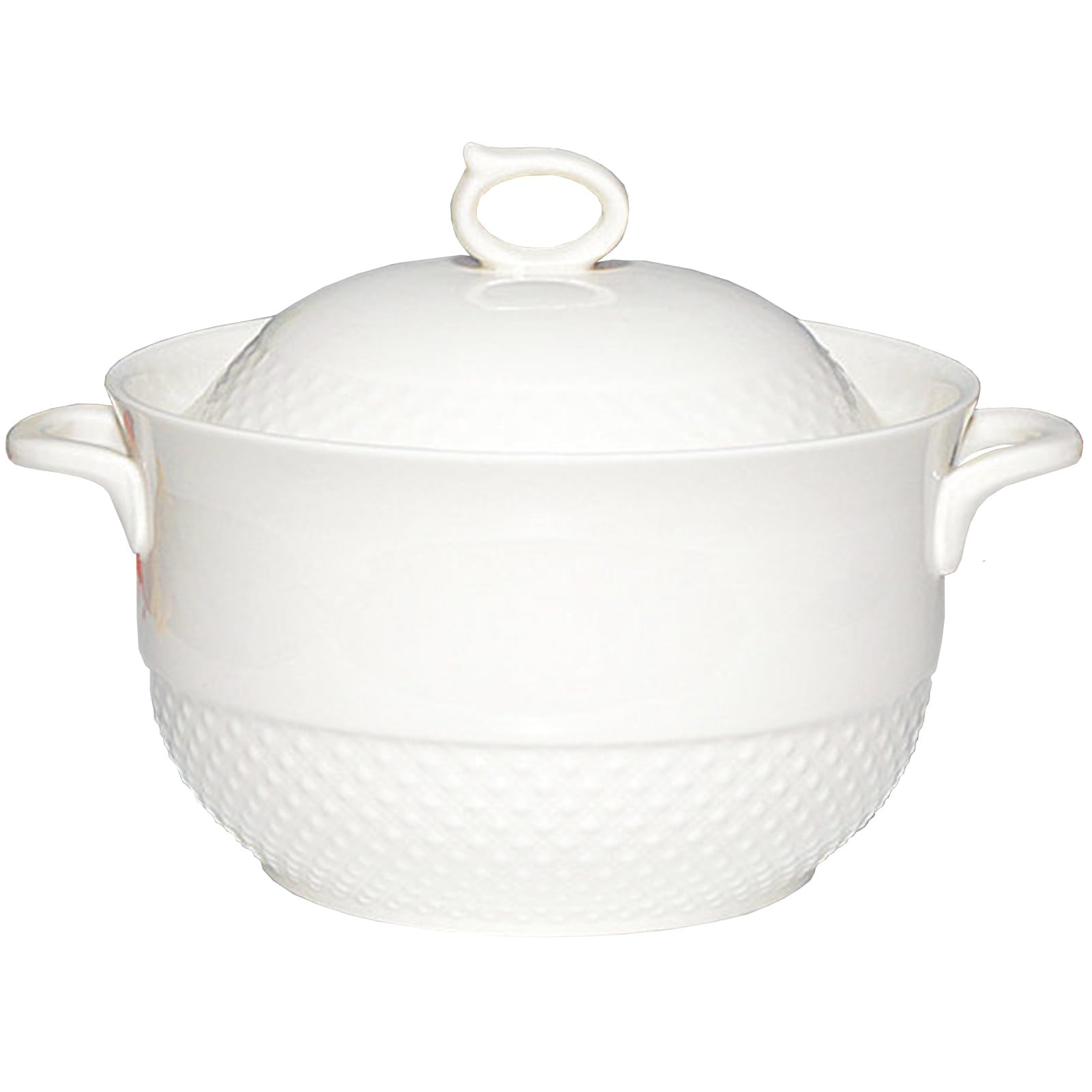 VHJdtE Ceramic stew pots, Small Copper Saucepans White Soup Tureen with Lid(White,1.2Quarts)