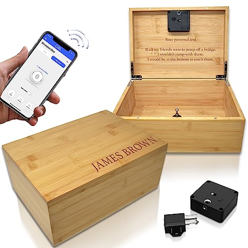 Habit Control Wooden Lock Box with Timer App Controlled