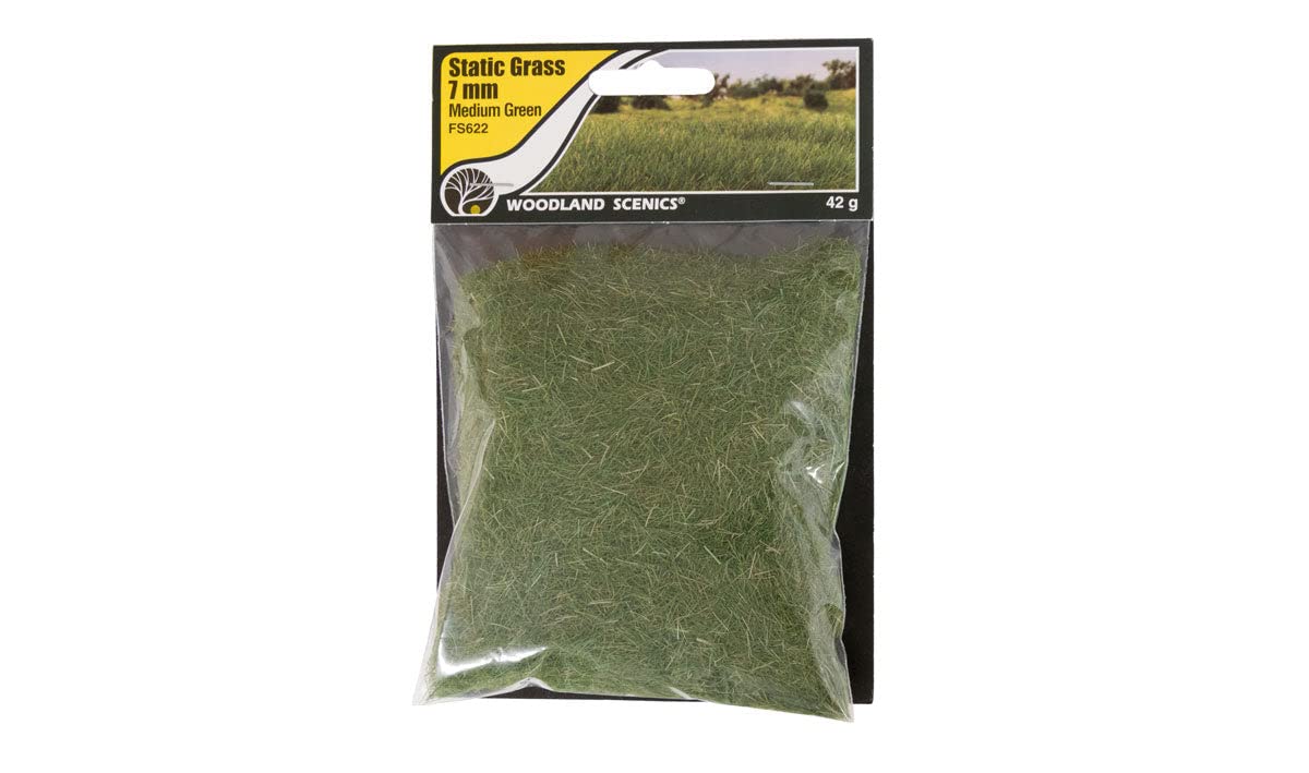 Woodland Scenic Static Grass 7mm-Medium Green -FS622