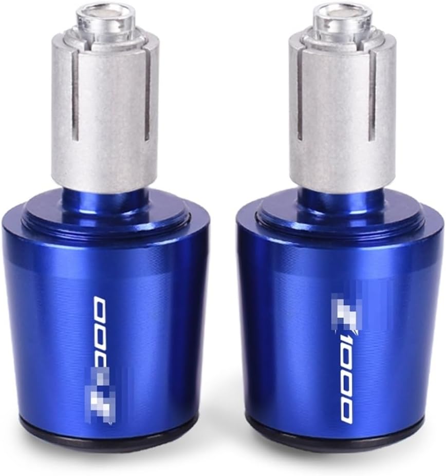 WESTCH Z1000 CNC Motorcycle Handlebar Grips Handle Bar Cap End Plugs for Kawasaki Z1000 Z 1000 2003-2010 2011 2012 2013 Accessories (Color : Blue)