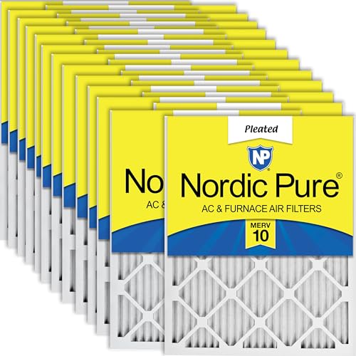 Image of Nordic Pure 15x20x1 Pleated MERV 10 Air Filters 24 Pack | Actual Size: 14 1 /2 x 19 1 /2 x 3 /4 Made in USA, Advanced HVAC Filtration, Mid-Sized Airborne Particles & Pet Dander