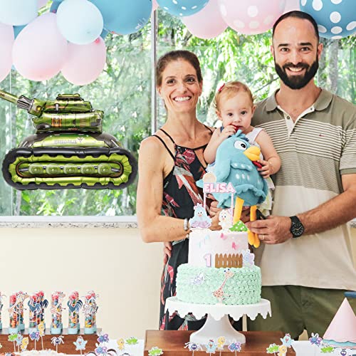 Luozzy 2 Pcs Army Tank Foil Balloons Birthday Missile Balloons For Truck Military Theme Birthday Party Decorations #TOP3