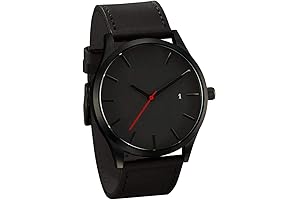 Men's Black Quartz Wristwatch: Minimalist Style, Maximum Impact
