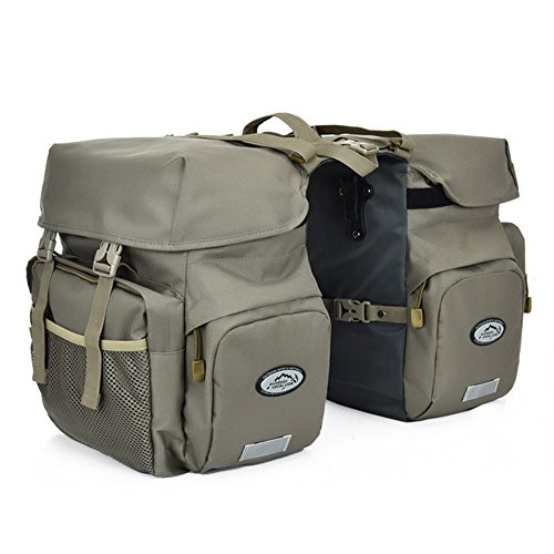 ZTZ Canvas Cycling Bicycle Bike Pannier Rear Seat Bag Rack Trunk (Waterproof, Roll-Up)