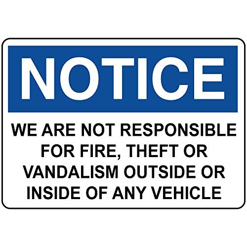 Avviso non sono responsabili per Fire furto