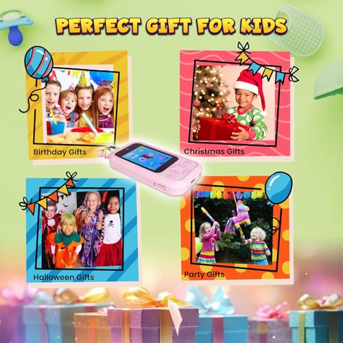 Image of Kids Smartphone Toy with MP3 Music Player Dual Camera for Selfies in-Built Games 2.4 inch Screen 8MP Camera Toys for Boys & Girls (Z7 Pink)