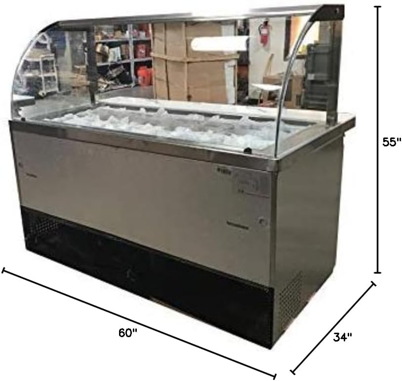 cooler depot Commercial Refrigerated Cold Table Merchandise Display 2-door 60" Salad Glass Display merchandise Sandwich Prep Cooler NSF Cold Fresh Food work table With Cutting Board-SCL-60