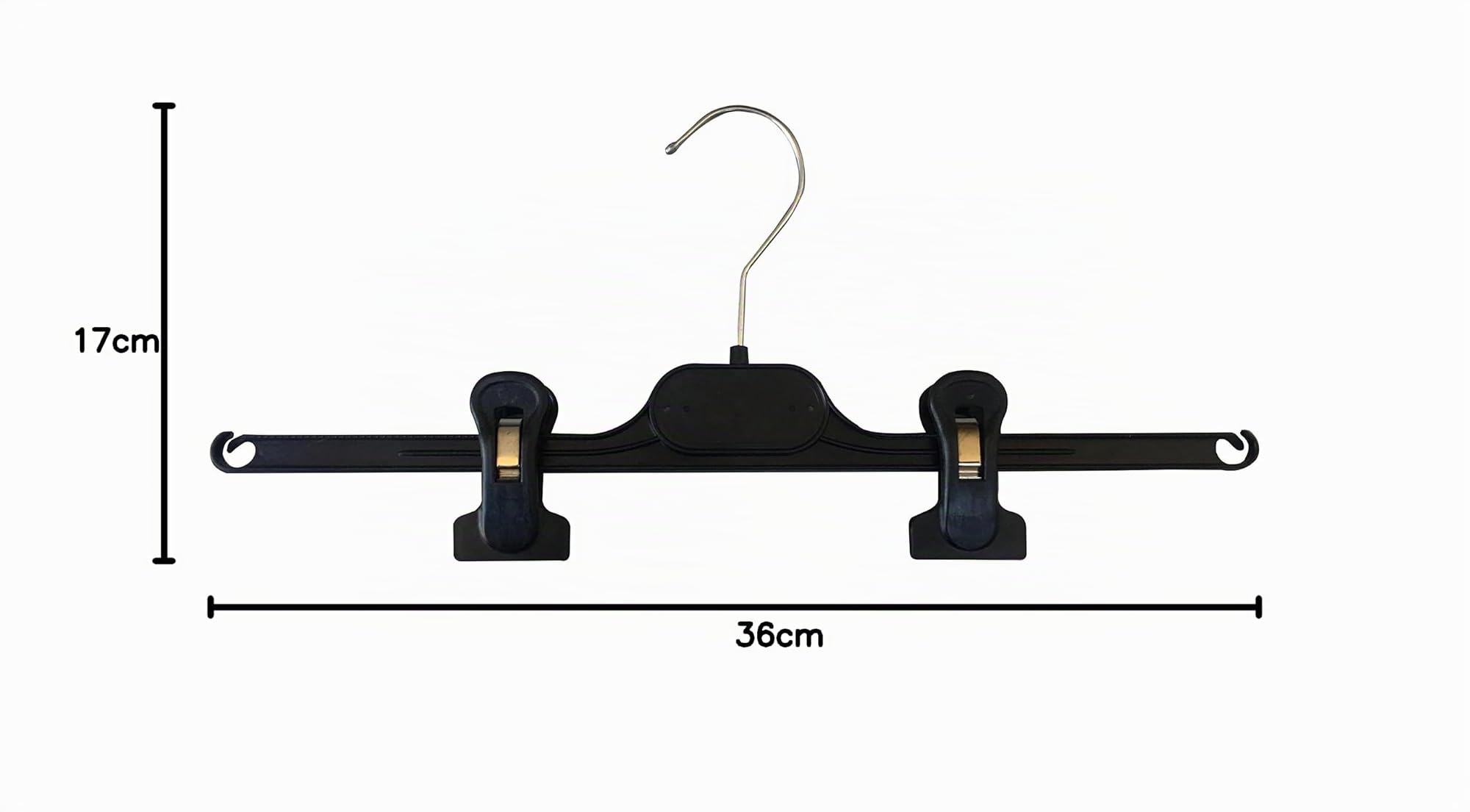 Kiroplast Kleiderbügel Für Röcke Kleiderbügel Hosen Clips Kleiderbügel Für Hosen 36cm (40, Schwarz)
