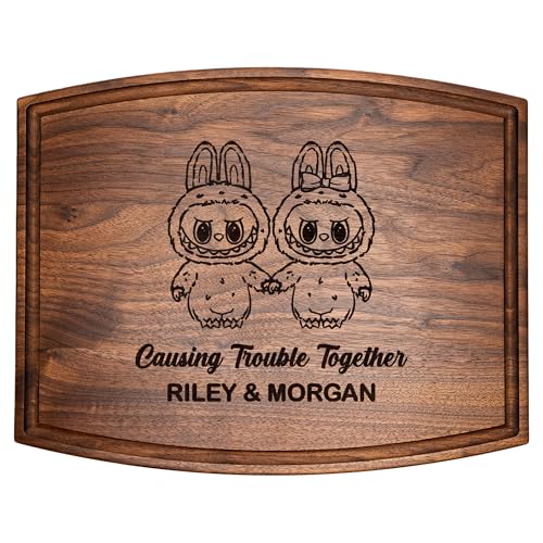 Personalized Cutting Board – Custom Engraved Cute Monsters Design...