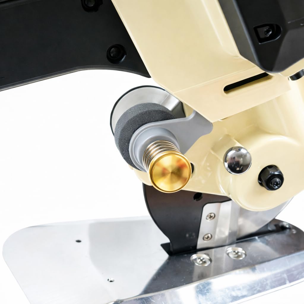 KATSU Taglierina Elettrica per Tessuti 220V 200W, Lama Diametro 100mm e 25mm Spessore di Taglio Massimo, Ideale per Tessile Pelle Taglio Carta, Lama Extra Inclusa 103915