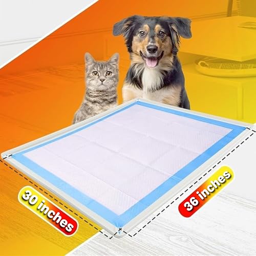 Image of TidyFriend Dog Pee Pad Holder Tray Fits for 30 inch x 36 inch Pee Pads with Corner Lock Holes, Raised Edges, Non-Spill, Easy to Clean Silicone Dog Potty Tray Holder, For Indoor Floor Protection (White)