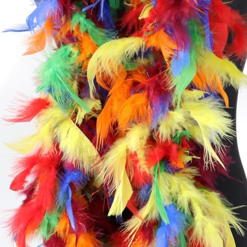 Boa de plumas Dianzan de pavo multicolor y cinta esponjosa suave para vestidos 7