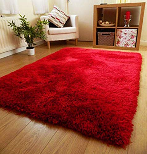 Image of Carpet for Hallway, Kitchen, and Modern InteriorsCarpetCozy Shag Runner for Living Room, Bedroom & Office Decor ETC Size 5x7 feet, Patten-Solid Coffee Box