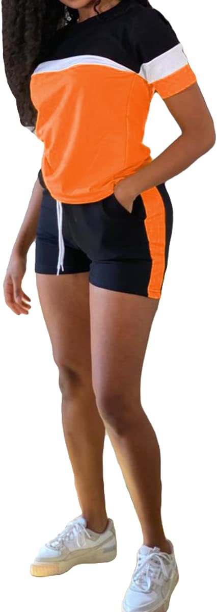 TOPONSKY Women's Two Piece Sports Outfit Tracksuit Shorts Jogger Sets