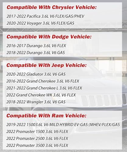 Image of VC1184G Valve Cover Gasket Set Fits for 2017-2022 Chrysler Pacifica Voyager,2016-2022 Dodge Durango,2016-2022 Jeep Gladiator Grand Cherokee Wrangler 2019-2022,RAM 1500 3.6L V6 VS50919