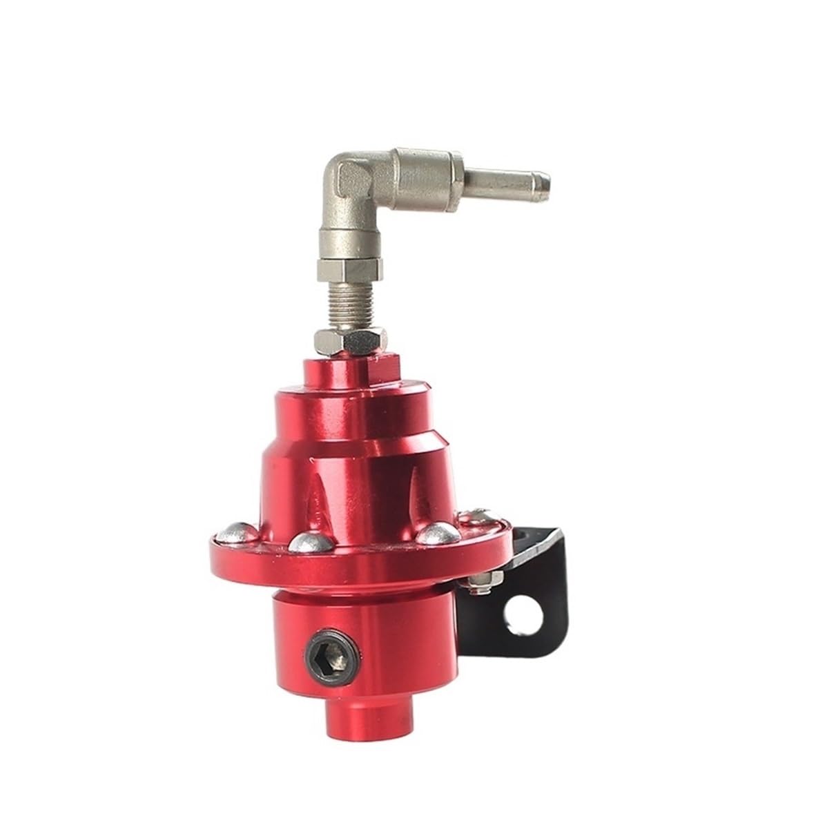 Adjustable Fuel Pressure Regulator with Gauge Kit Aluminum Vehicle Refitting Fuel Supercharger Regulating Valve(Red)