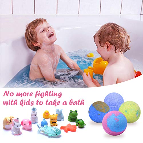 Bath Bombs For Kids With Toys Inside Surprise - 12Pack Bubble Bath Fizzies Vegan Essential Oil Spa Bathbombs Fizz Bath Balls Kit For Girls Boys Women Skin Moisturize, Handmade Girl Gift Set, Kid Safe #TOP2