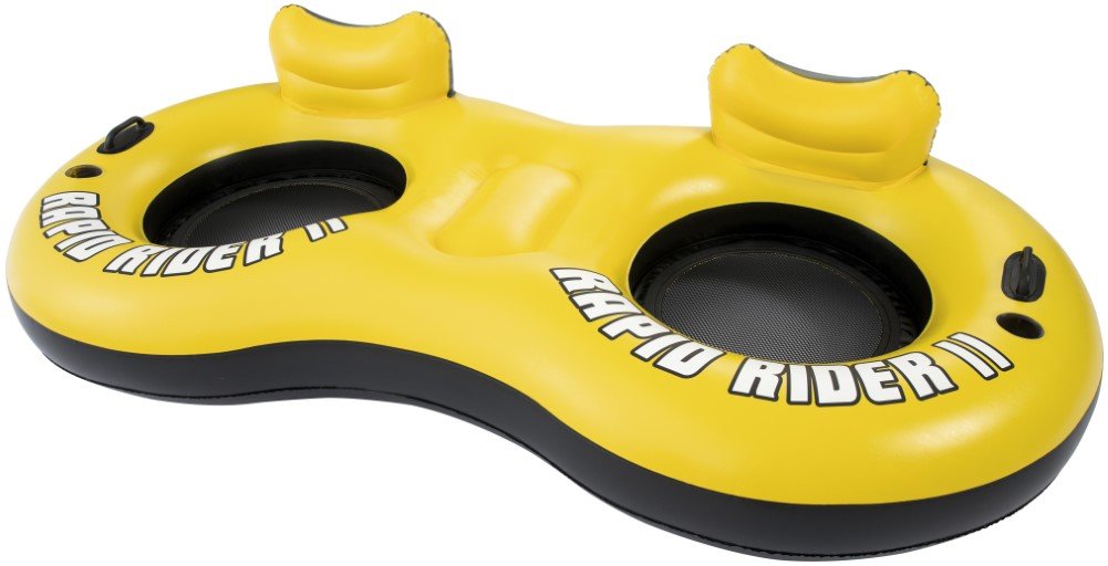 Bestway Doppel-Schwimmringsessel "Rapid Rider X2 Tub" 251 x 132cm, 43113-BEUX16GL02, Gelb - Weiß - Schwarz, 1 SIZE