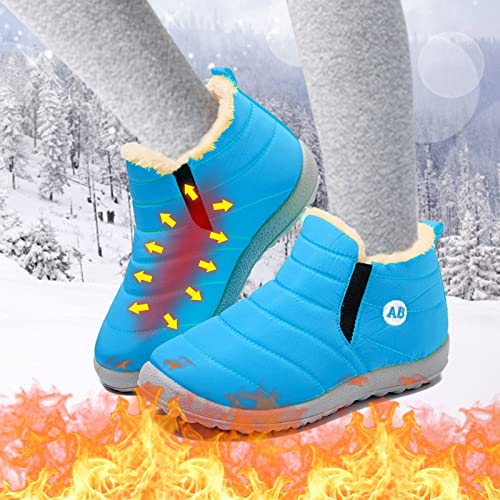 Boys Girls House Solid Plush Sneakers Winter Hot Boots Flat Splashing Fuzzy Warm Short Tube Snow Boots High Heel Boots3