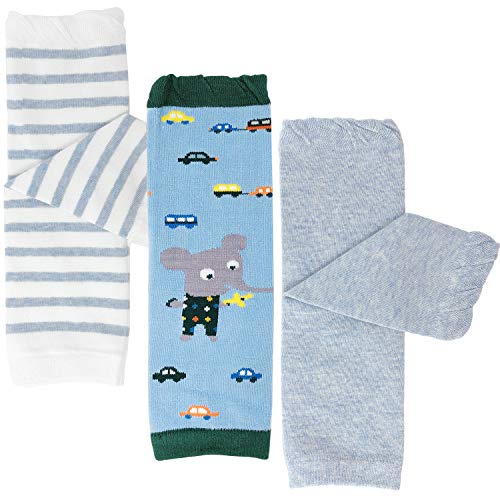 allydrew Playful Patterns Baby & Toddler Leg Warmers (Set of 3), Cars, Stripes, Solids